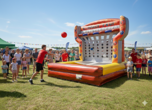 Fête en plein air avec jeu gonflable Connect Four